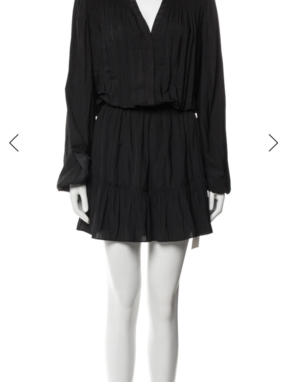Ramy Brook Black Long-Sleeve Tiered Mini Dress